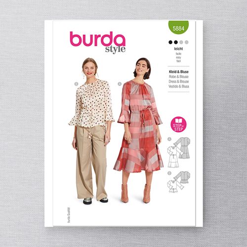 BURDA - 5884 - MISSES' DRESS & BLOUSE