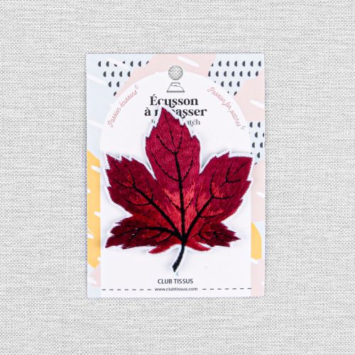 IRON-ON PATCH MAPLE LEAF - RED