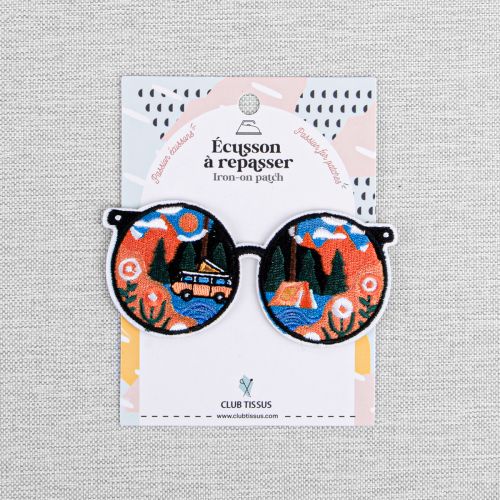 IRON-ON PATCH CAMPING GLASSES - MULTI