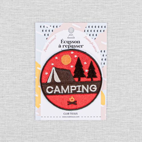 IRON-ON PATCH NIGHT CAMPING - RED