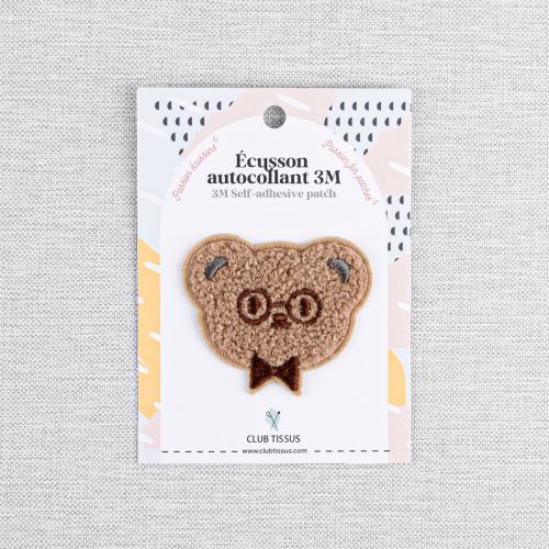 3M SELF-ADHESIVE PATCH BEAR WITH GLASSES - BROWN