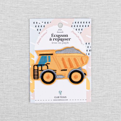 IRON-ON PATCH DUMP TRUCK - YELLOW