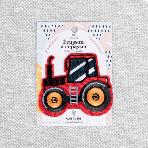 IRON-ON PATCH TRACTOR - RED