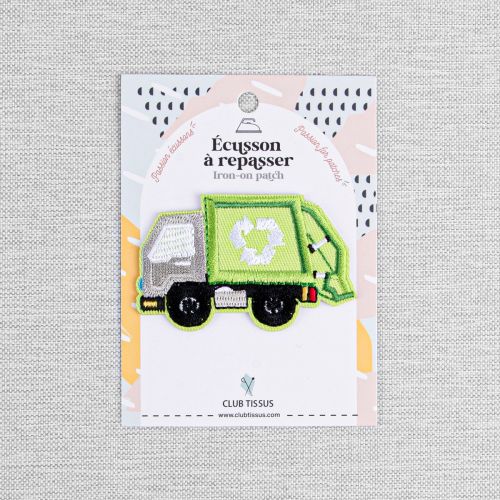 IRON-ON PATCH RECYCLING TRUCK - GREEN