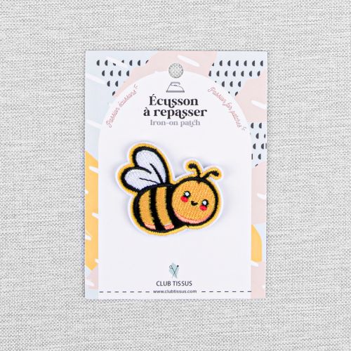 IRON-ON PATCH BEE - YELLOW