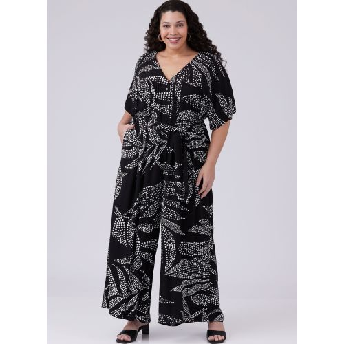 M8457A - MISS - LOOSE FIT JUMPSUIT AND SASH - S-XXL