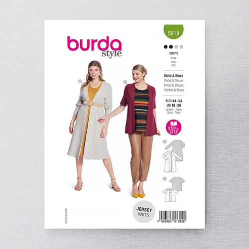 BURDA - 5818 MISSES' DRESS & BLOUSE