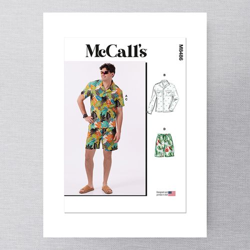  MCCALL'S - M8486 - MEN'S SHIRTS AND SHORTS - 44-52