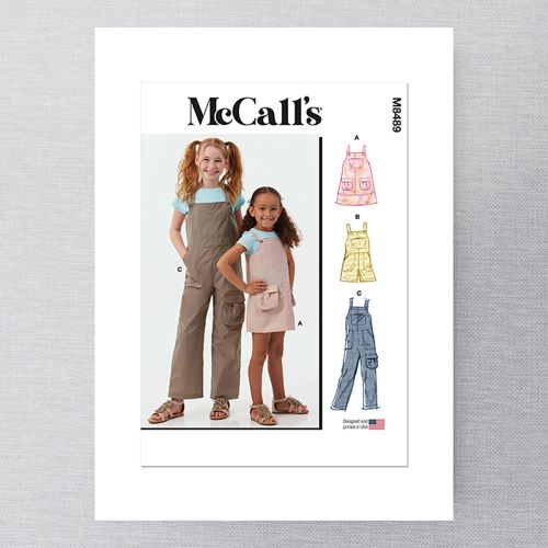  MCCALL'S - M8489 - PINAFORE AND OVERALLS - 3-6 FOR CHILDREN