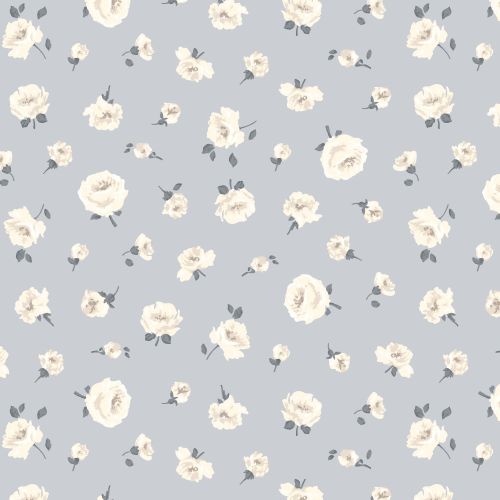 FLOWER SHOW PEBBLE BY LIBERTY - MARY ROSE - GREY