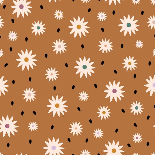 NO RAIN, NO FLOWERS COTTON BY AMY WILLIAMSON FOR DASHWOOD - FLORAL MUSTARD